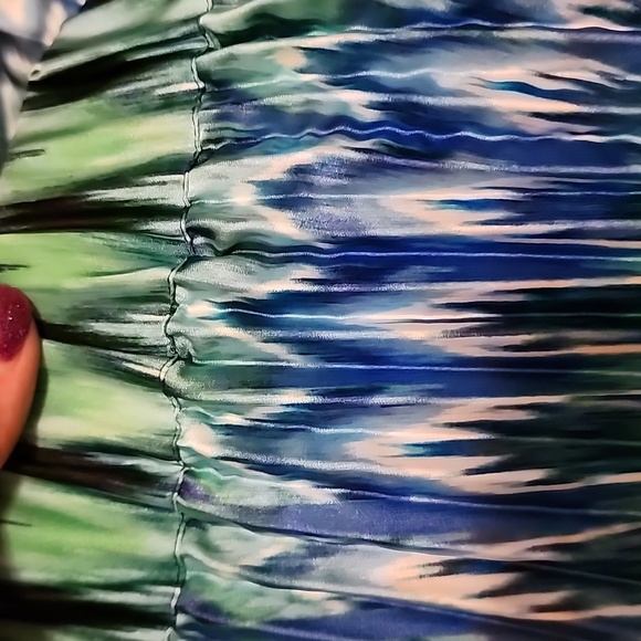 Stunning Chico’s Full length Skirt Blue Green sz 3 - Picture 6 of 7